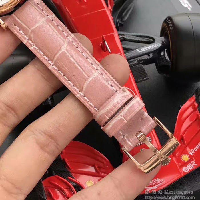 ROLEX勞力士 切利尼女款 全自動機械 藍寶仿刮鏡面 小牛皮錶帶 深度防水 女士腕表  wssb4213
